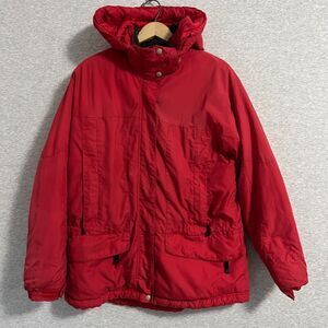Vintage Y2K LL Bean Parka Jacket Womens Large Red Ski Board Detach Hood Gorpcore